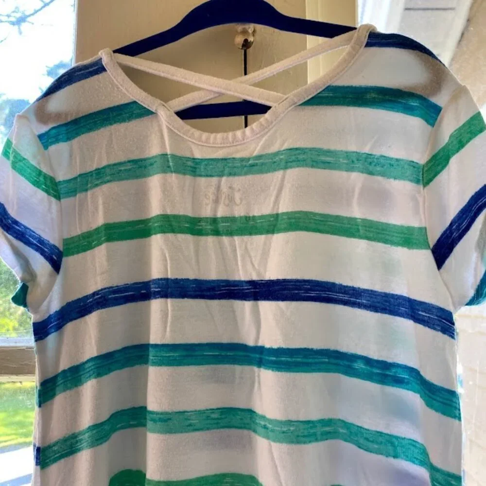 Justice Girl's Handkerchief Stripe Top
